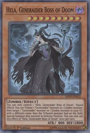 Hela Generaider Boss of Doom Mystic Fighters Yu-Gi-Oh! card