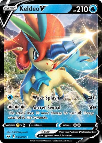 Keldeo V SWSH01: Sword & Shield Base Set Pokemon card