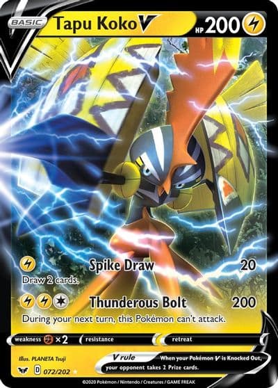 Tapu Koko V SWSH01: Sword & Shield Base Set Pokemon card