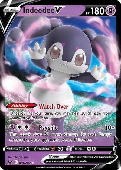 Indeedee V SWSH01: Sword & Shield Base Set Pokemon card