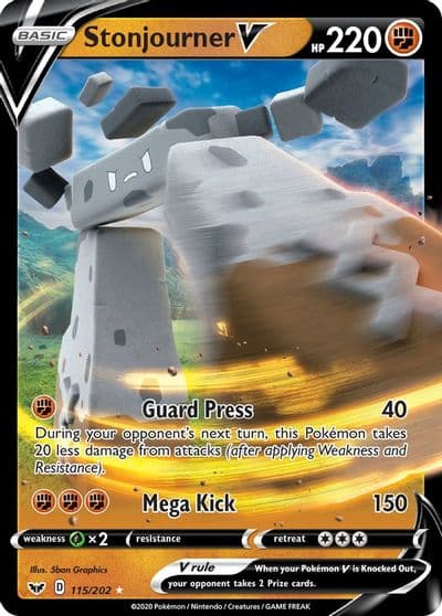 Stonjourner V SWSH01: Sword & Shield Base Set Pokemon card