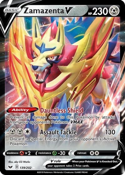 Zamazenta V SWSH01: Sword & Shield Base Set Pokemon card