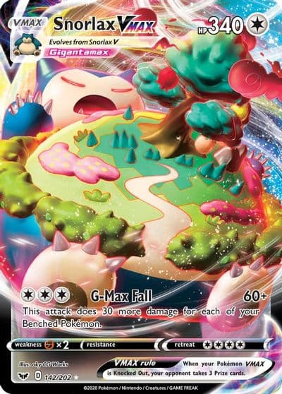 Snorlax VMAX SWSH01: Sword & Shield Base Set Pokemon card