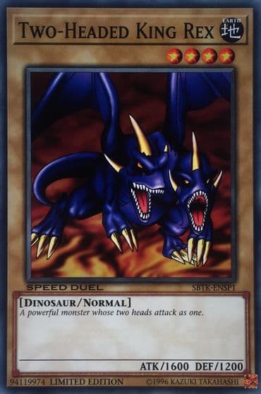 Two Headed King Rex Speed Duel: Trials of the Kingdom Yu-Gi-Oh! card