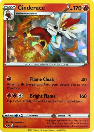 Cinderace (Cracked Ice Holo) Deck Exclusives Pokemon card