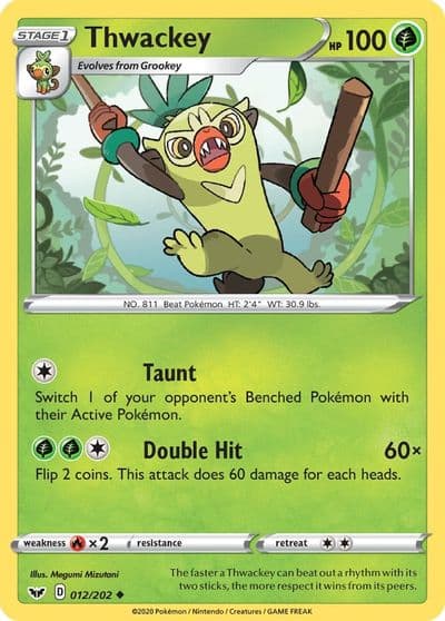 Thwackey (012) SWSH01: Sword & Shield Base Set Pokemon card