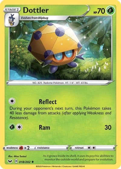 Dottler SWSH01: Sword & Shield Base Set Pokemon card