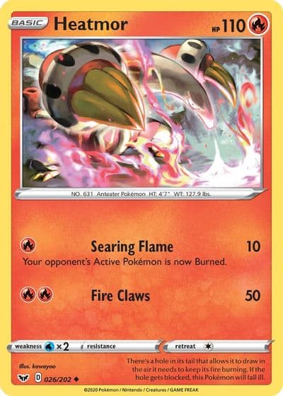 Heatmor SWSH01: Sword & Shield Base Set Pokemon card