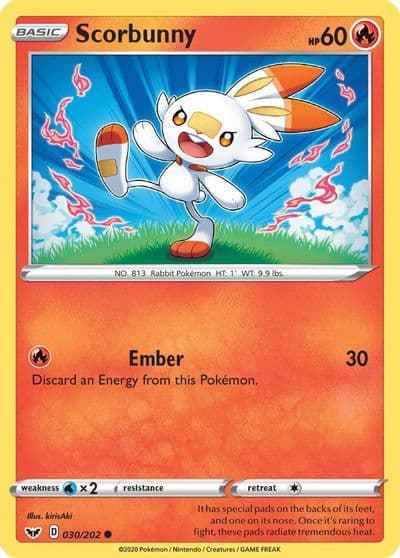 Scorbunny (030) SWSH01: Sword & Shield Base Set Pokemon card