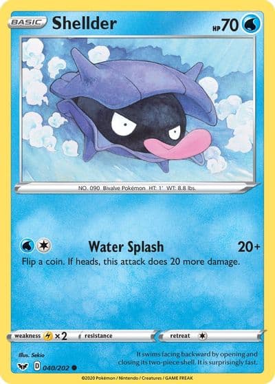 Shellder SWSH01: Sword & Shield Base Set Pokemon card