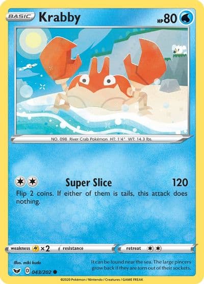 Krabby (043) SWSH01: Sword & Shield Base Set Pokemon card