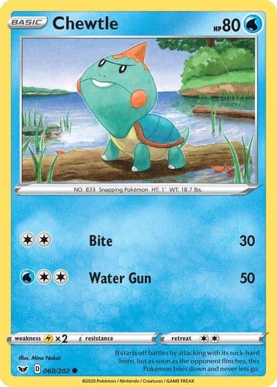 Chewtle SWSH01: Sword & Shield Base Set Pokemon card