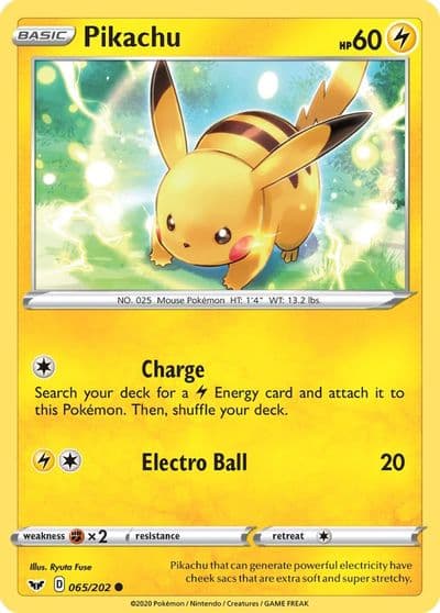 Pikachu SWSH01: Sword & Shield Base Set Pokemon card