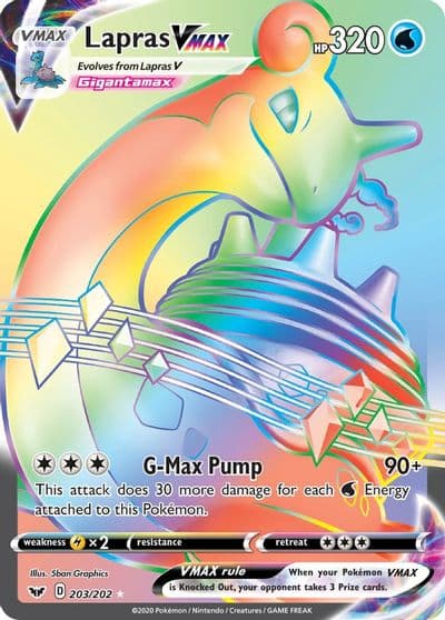 Lapras VMAX (Secret) SWSH01: Sword & Shield Base Set Pokemon card