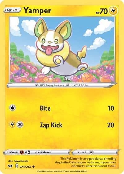 Yamper (074) SWSH01: Sword & Shield Base Set Pokemon card