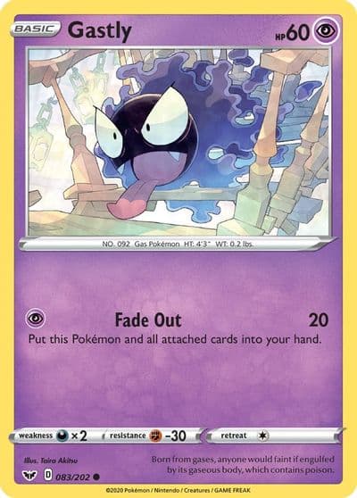 Gastly SWSH01: Sword & Shield Base Set Pokemon card
