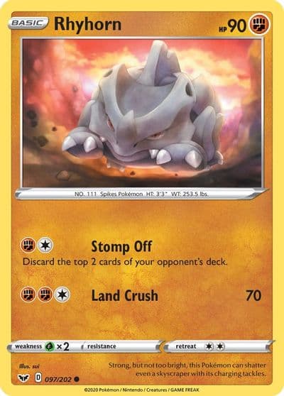 Rhyhorn (097) SWSH01: Sword & Shield Base Set Pokemon card