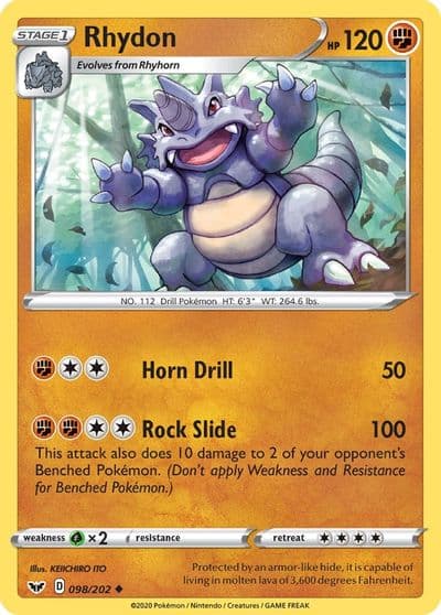 Rhydon SWSH01: Sword & Shield Base Set Pokemon card