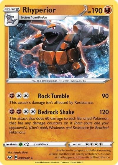 Rhyperior SWSH01: Sword & Shield Base Set Pokemon card