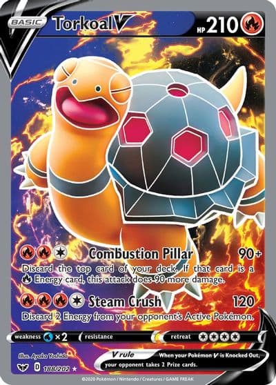 Torkoal V (Full Art) SWSH01: Sword & Shield Base Set Pokemon card