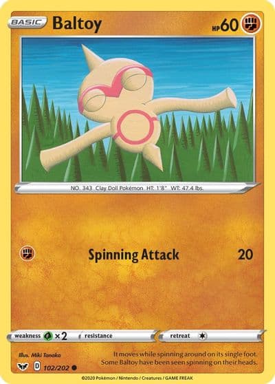 Baltoy (102) SWSH01: Sword & Shield Base Set Pokemon card