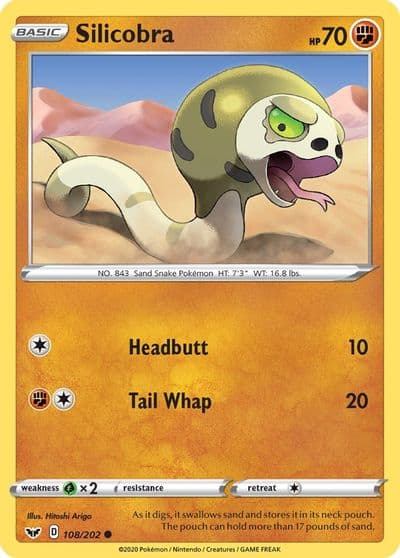 Silicobra (108) SWSH01: Sword & Shield Base Set Pokemon card