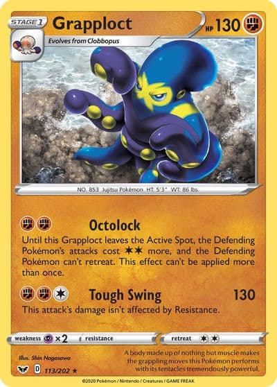 Grapploct SWSH01: Sword & Shield Base Set Pokemon card