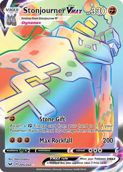 Stonjourner VMAX (Secret) SWSH01: Sword & Shield Base Set Pokemon card