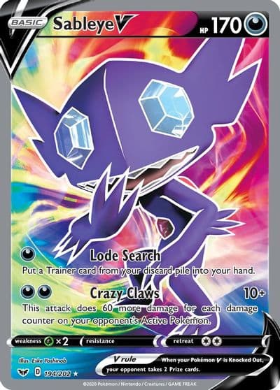 Sableye V (Full Art) SWSH01: Sword & Shield Base Set Pokemon card