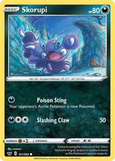 Skorupi SWSH01: Sword & Shield Base Set Pokemon card