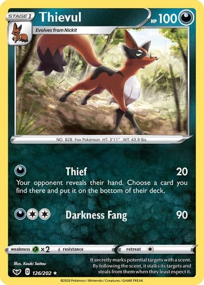 Thievul SWSH01: Sword & Shield Base Set Pokemon card