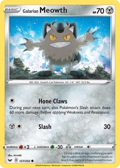 Galarian Meowth SWSH01: Sword & Shield Base Set Pokemon card