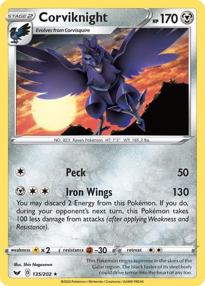 Corviknight SWSH01: Sword & Shield Base Set Pokemon card