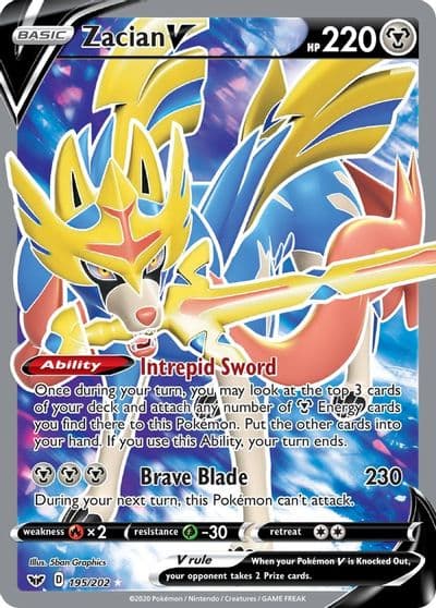 Zacian V (Full Art) SWSH01: Sword & Shield Base Set Pokemon card