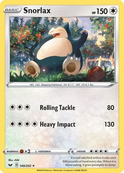 Snorlax SWSH01: Sword & Shield Base Set Pokemon card