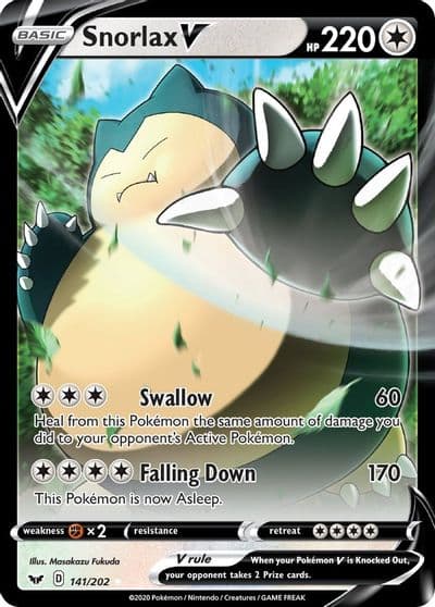 Snorlax V SWSH01: Sword & Shield Base Set Pokemon card