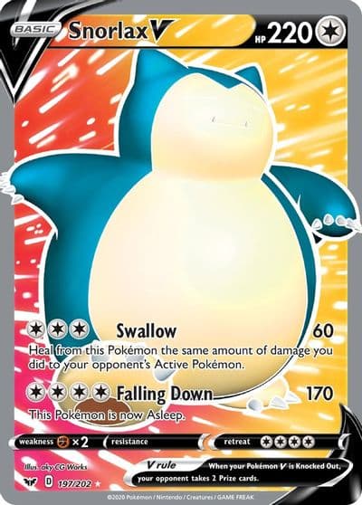 Snorlax V (Full Art) SWSH01: Sword & Shield Base Set Pokemon card