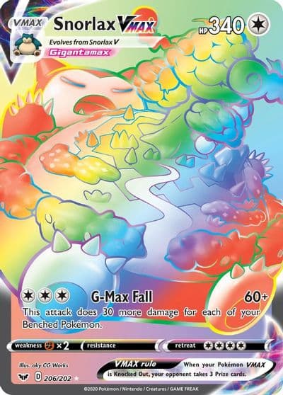 Snorlax VMAX (Secret) SWSH01: Sword & Shield Base Set Pokemon card