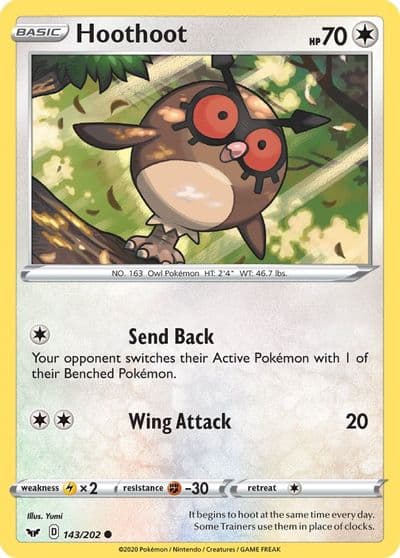 Hoothoot SWSH01: Sword & Shield Base Set Pokemon card