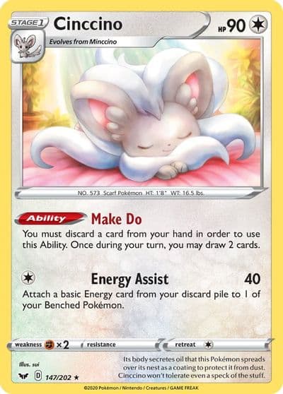 Cinccino SWSH01: Sword & Shield Base Set Pokemon card
