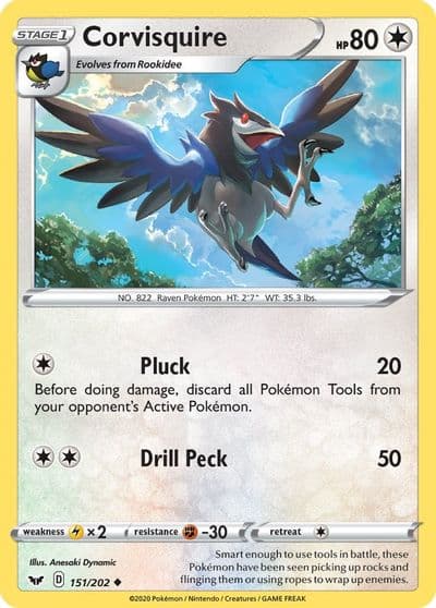 Corvisquire SWSH01: Sword & Shield Base Set Pokemon card