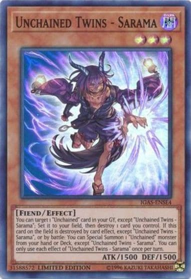 Unchained Twins Sarama Ignition Assault Yu-Gi-Oh! card