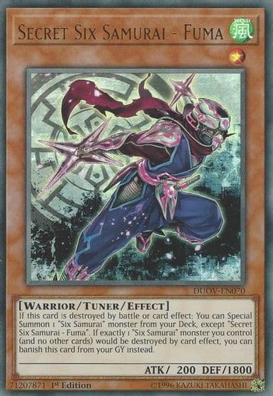 Secret Six Samurai Fuma Duel Overload Yu-Gi-Oh! card