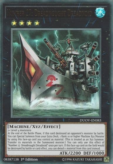 Number 27 Dreadnought Dreadnoid Duel Overload Yu-Gi-Oh! card