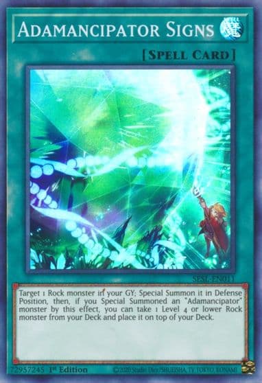 Adamancipator Signs Secret Slayers Yu-Gi-Oh! card