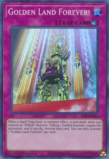 Golden Land Forever Secret Slayers Yu-Gi-Oh! card