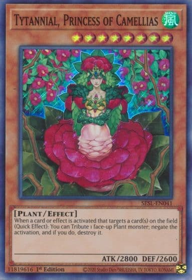 Tytannial Princess of Camellias Secret Slayers Yu-Gi-Oh! card
