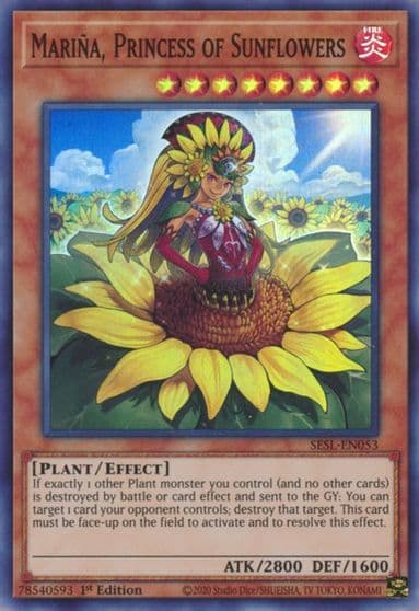 Marina Princess of Sunflowers Secret Slayers Yu-Gi-Oh! card