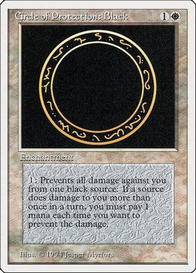 Circle of Protection Black Summer Magic Magic card