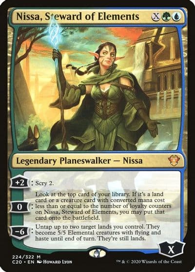 Nissa Steward of Elements Commander 2020 Magic card